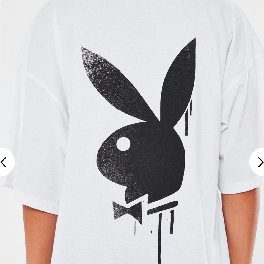 🔄 Playboy White Drip Bunny T-Shirt - Picture 3 of 5